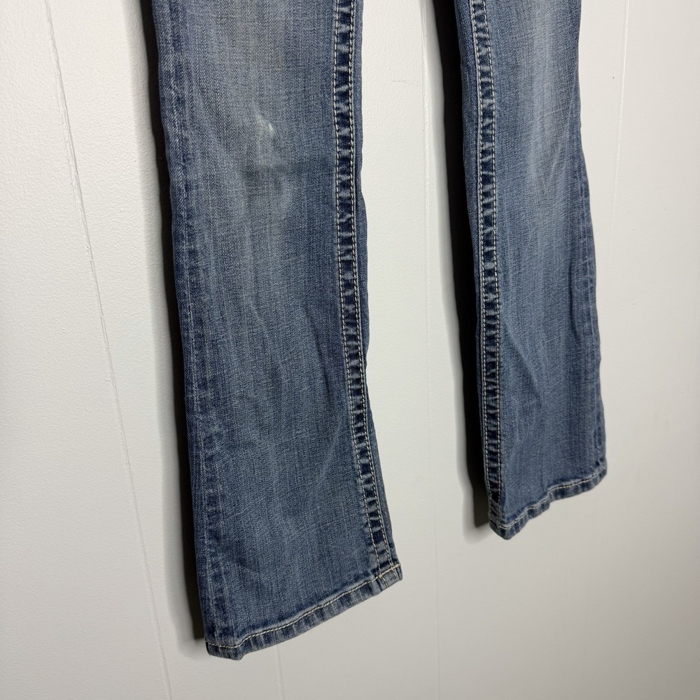 Miss Me Jeans Size 24 JP500gR Blue Studded Rhinestone Cross Boot Cut Y2K Low Ris - Picture 5 of 11